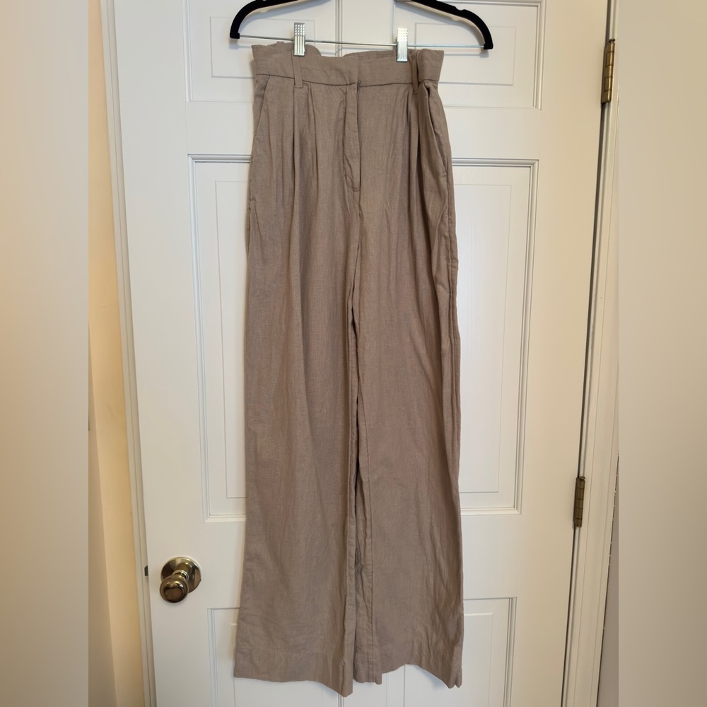 Abercrombie Tailored Linen-Blend Wide Leg Pant- Small - Picture 7 of 7